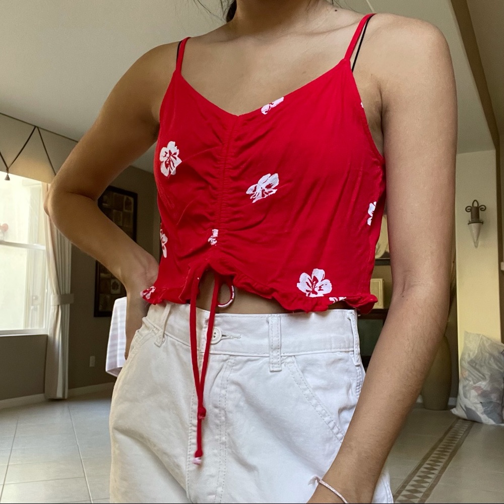 pacsun hawaiin red tank top